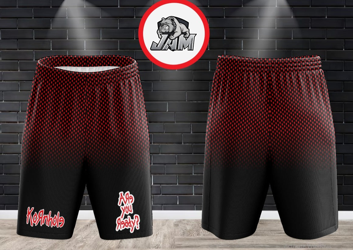 KornHole Are You Ready Drifit Shorts -Red