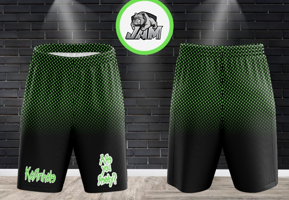 KornHole Are You Ready Drifit Shorts - Green