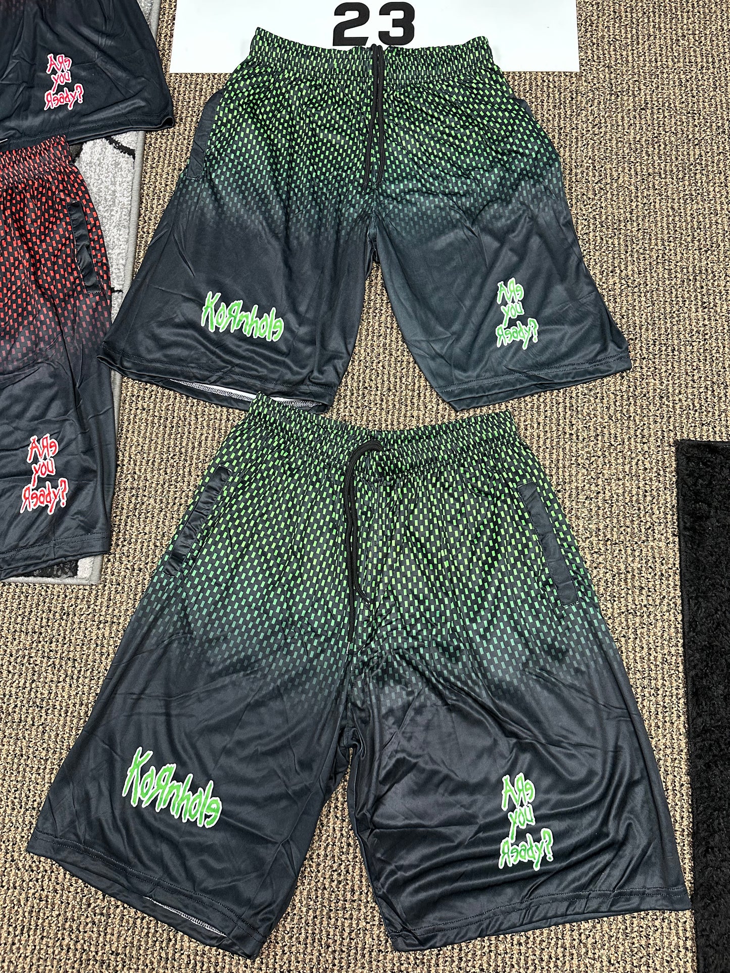 KornHole Are You Ready Drifit Shorts - Green