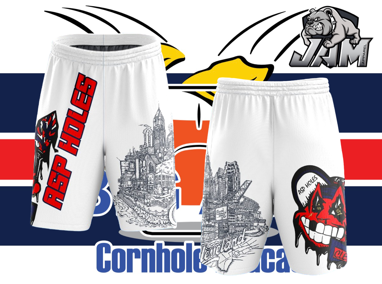 Big Asp Podcast Wahoo White Performance Drifit Shorts