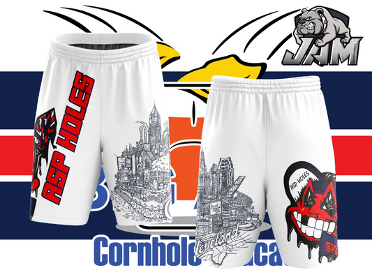 Big Asp Podcast Wahoo White Performance Drifit Shorts