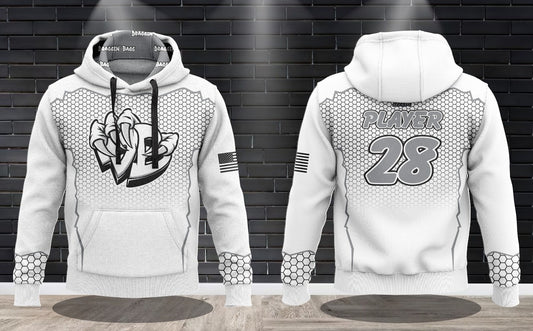 (NEW)Draggin Bags Draggin Claw - White Base Whiteout Claw Performance Hooded Sweatshirt