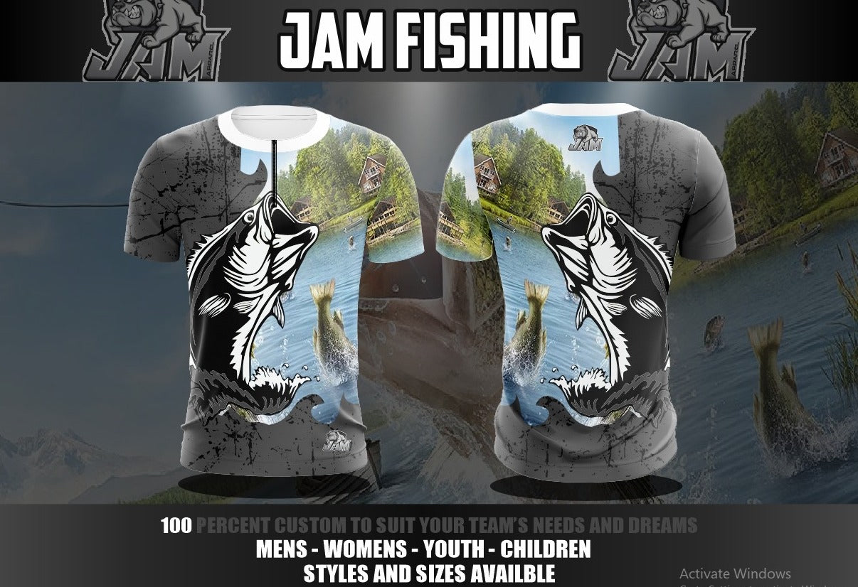 (NEW)JAM Fishing - 1/4 Zip Grey Short Sleeve Jersey