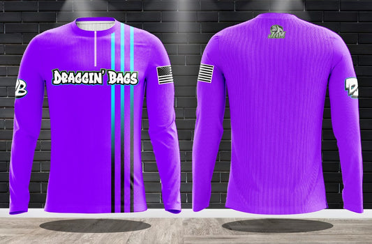 Draggin Bags Clean 1/4 Zip Long Sleeve Jersey - Purple