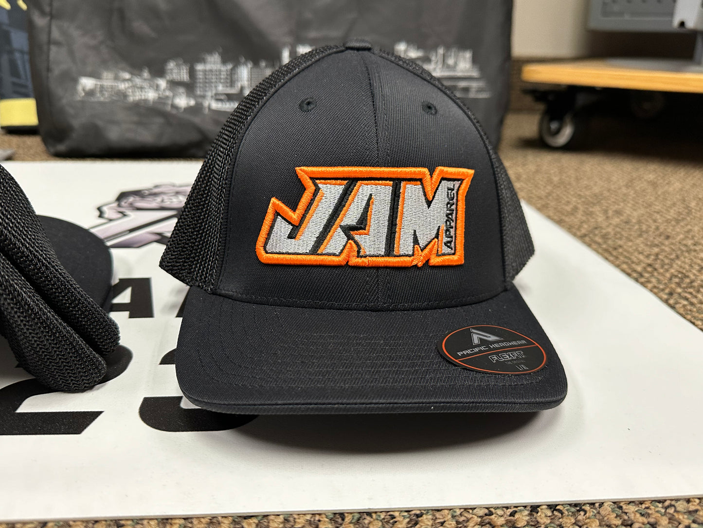 (NEW)JAM FlexFit 3D Embroidered Hats - Orange