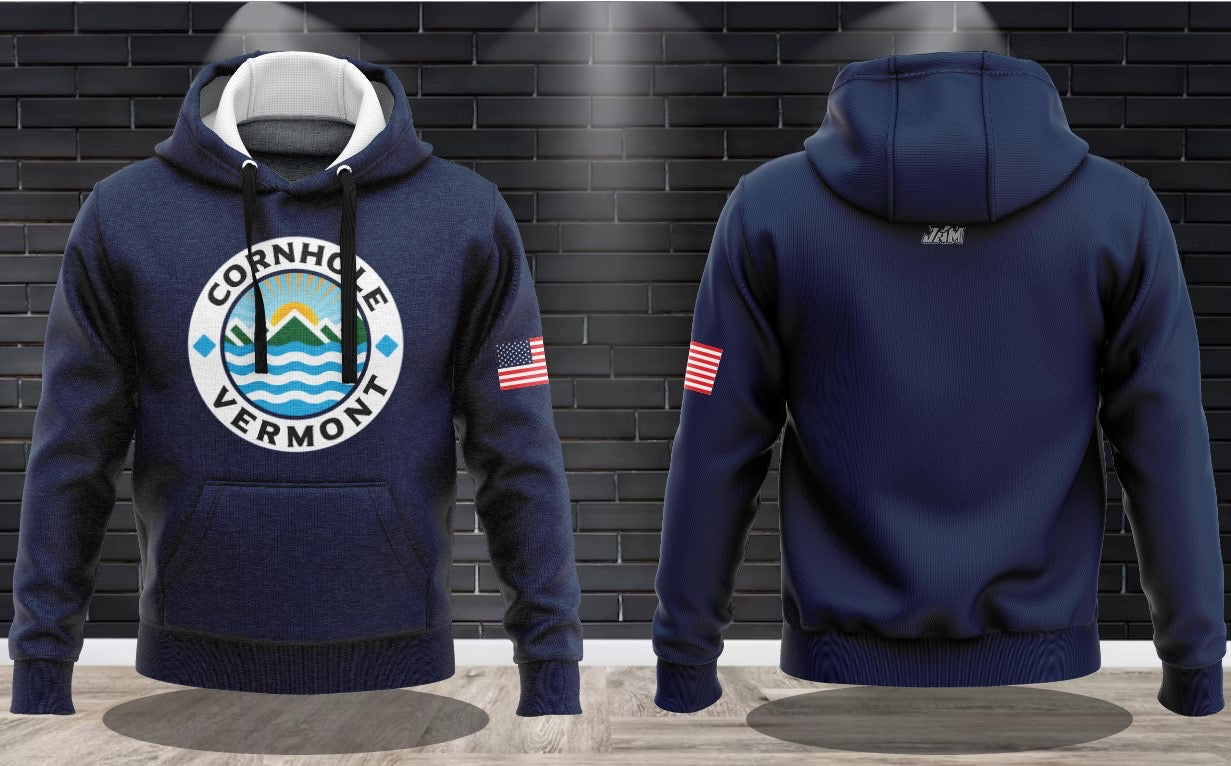 (NEW)Cornhole Vermont Performance Hooded Sweatshirt