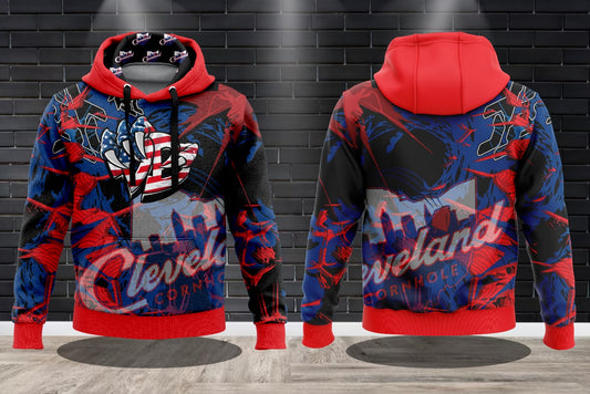 (NEW)Cleveland Cornhole Draggin Bags Exclusive Edition Performance Hooded Sweatshirt - 2 Colorways