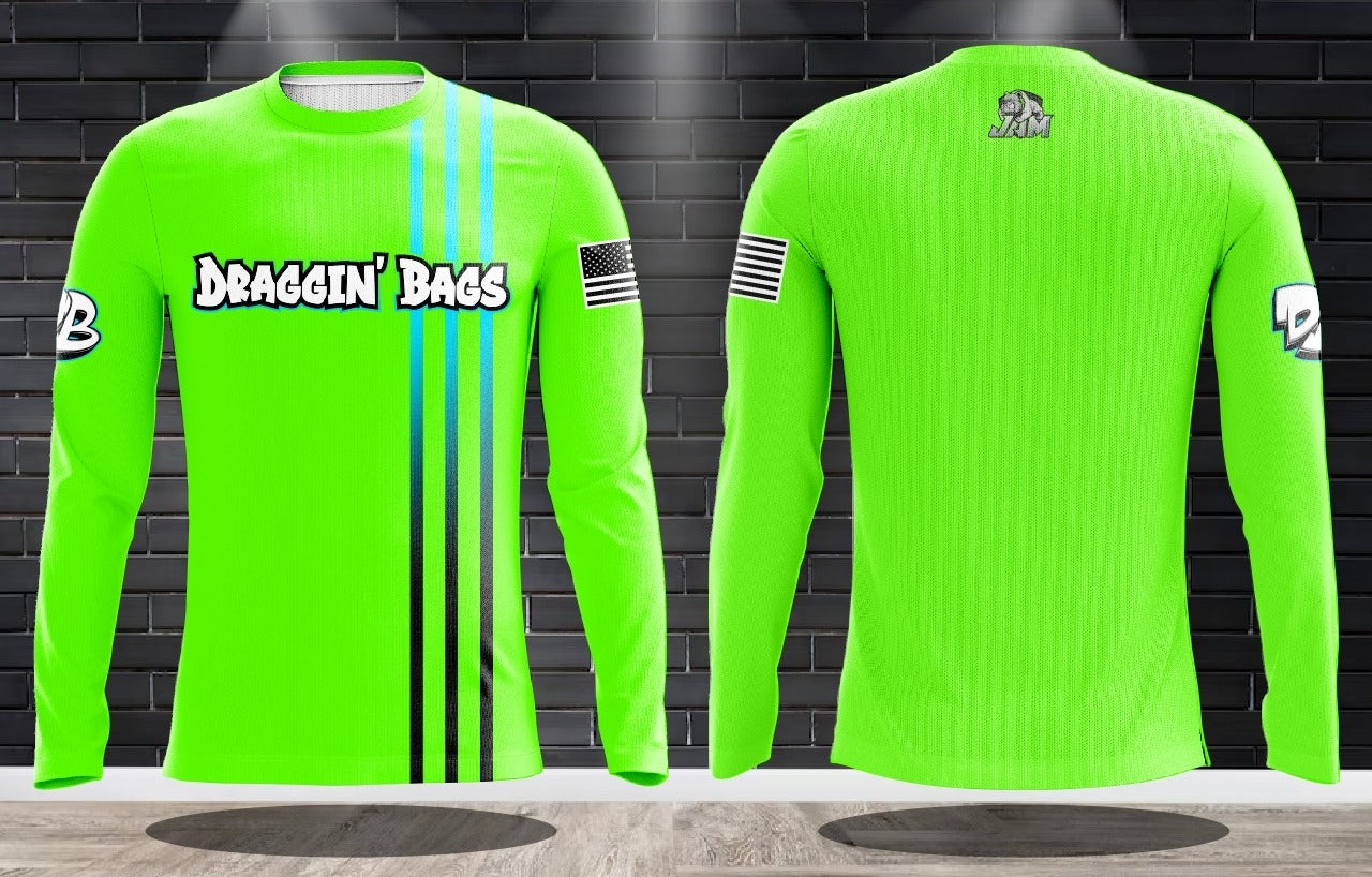 (NEW)Draggin Bags 2024 Clean Edition Long Sleeve Jersey - Lime