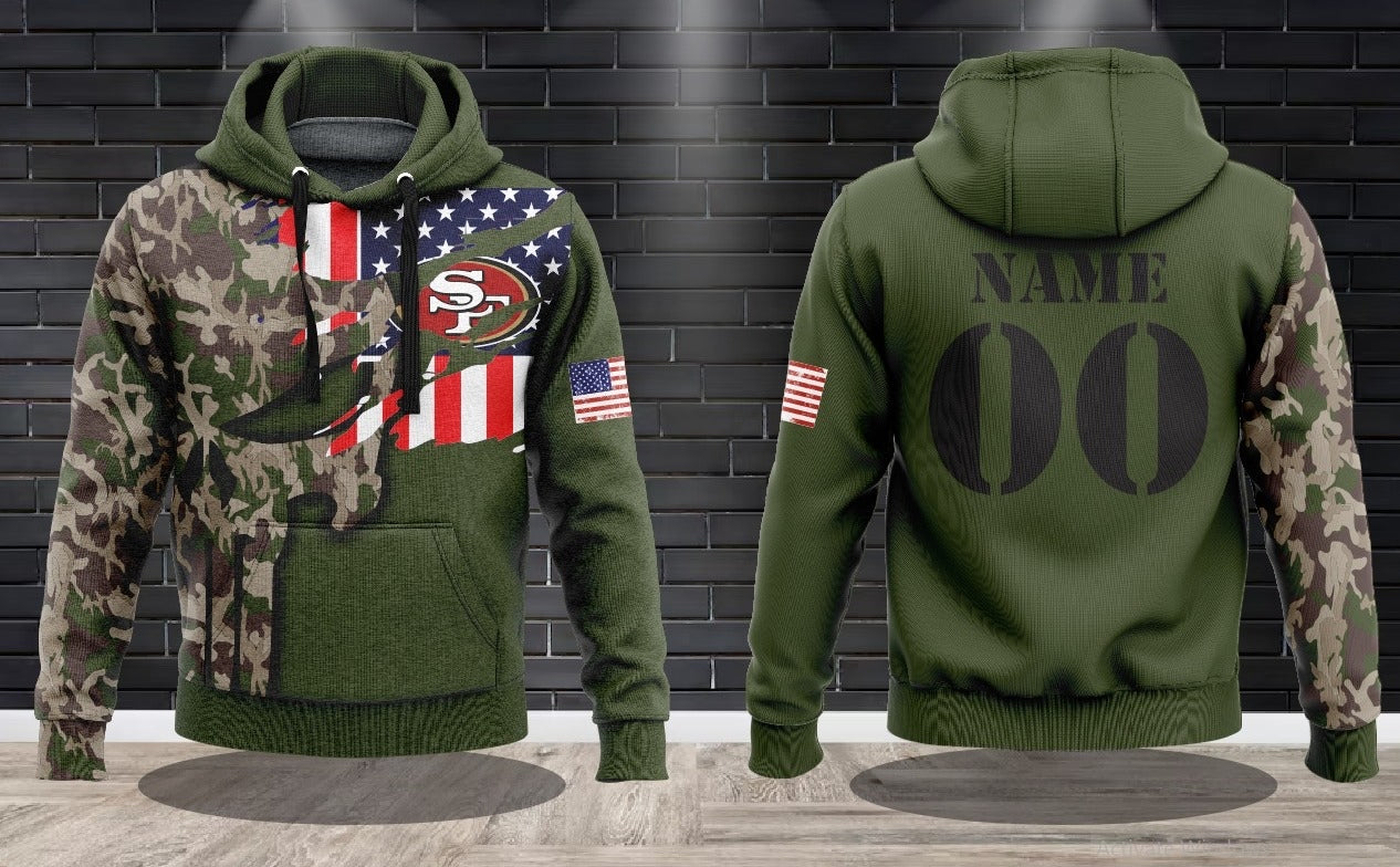 (NEW)American Football Performance Hooded Sweatshirt - San Francisco 49ers