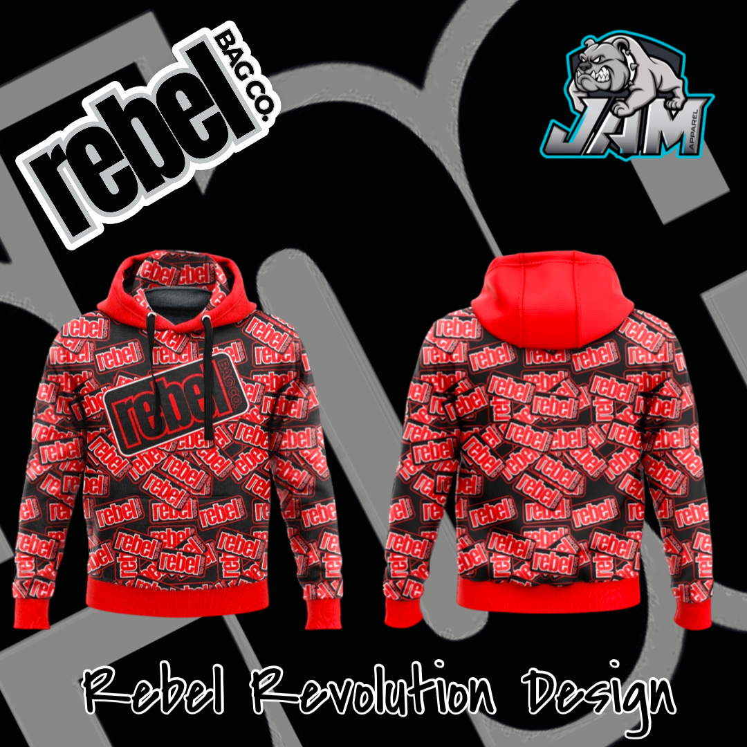(NEW) Rebel Bag Co. Rebel Revolution Performance Hooded Sweatshirt - Pink/Teal/Red