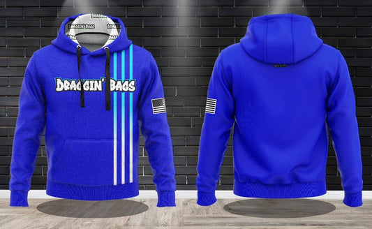 (NEW)Draggin Bags 2024 Clean - Blue Performance Hooded Sweatshirt
