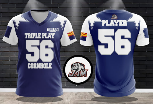 (NEW)2025 Triple Play Cornhole Performance Drifit Jersey - Cowboys Away