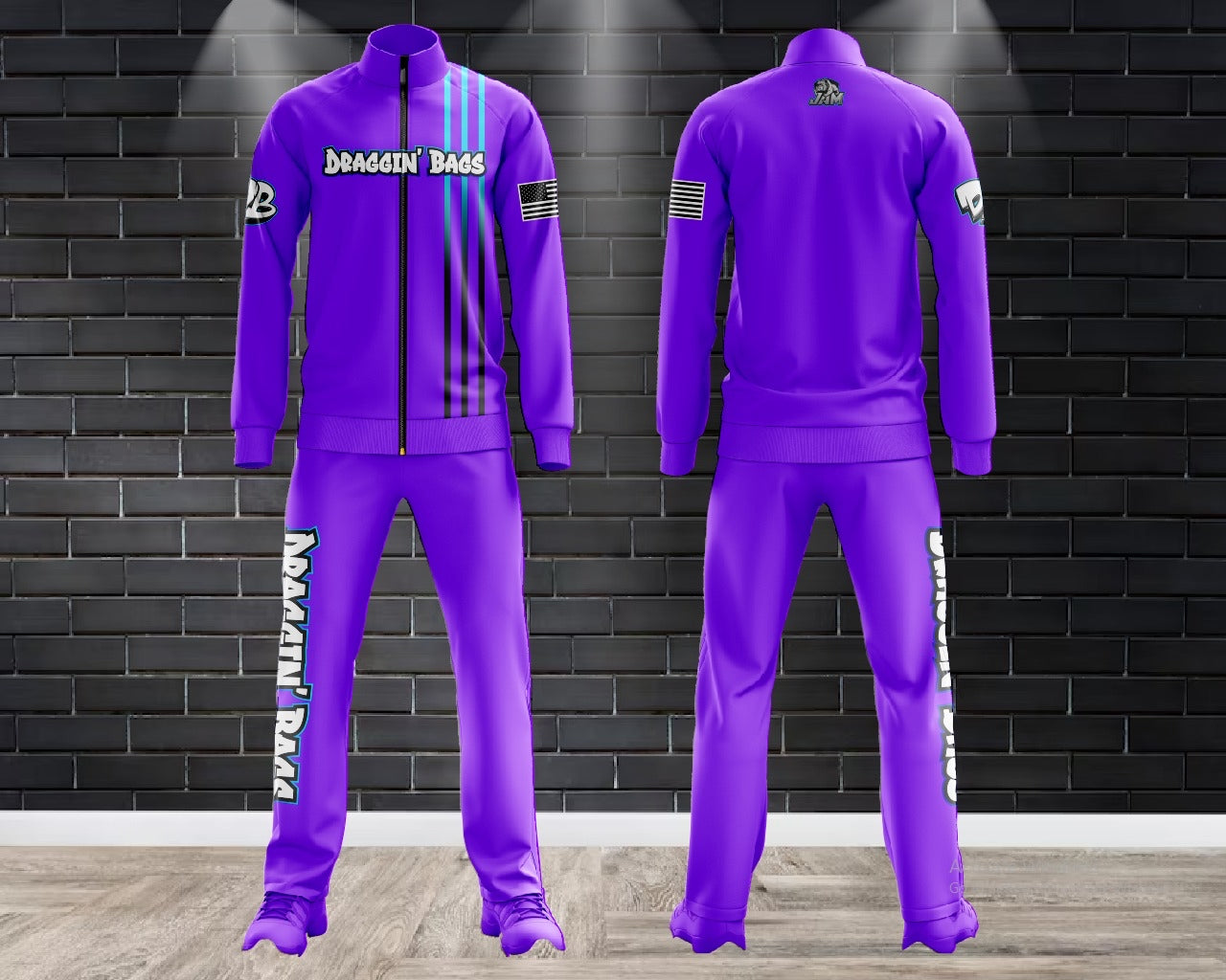 (NEW)Draggin Bags 2024 Clean Edition Tracksuit Pants - Purple