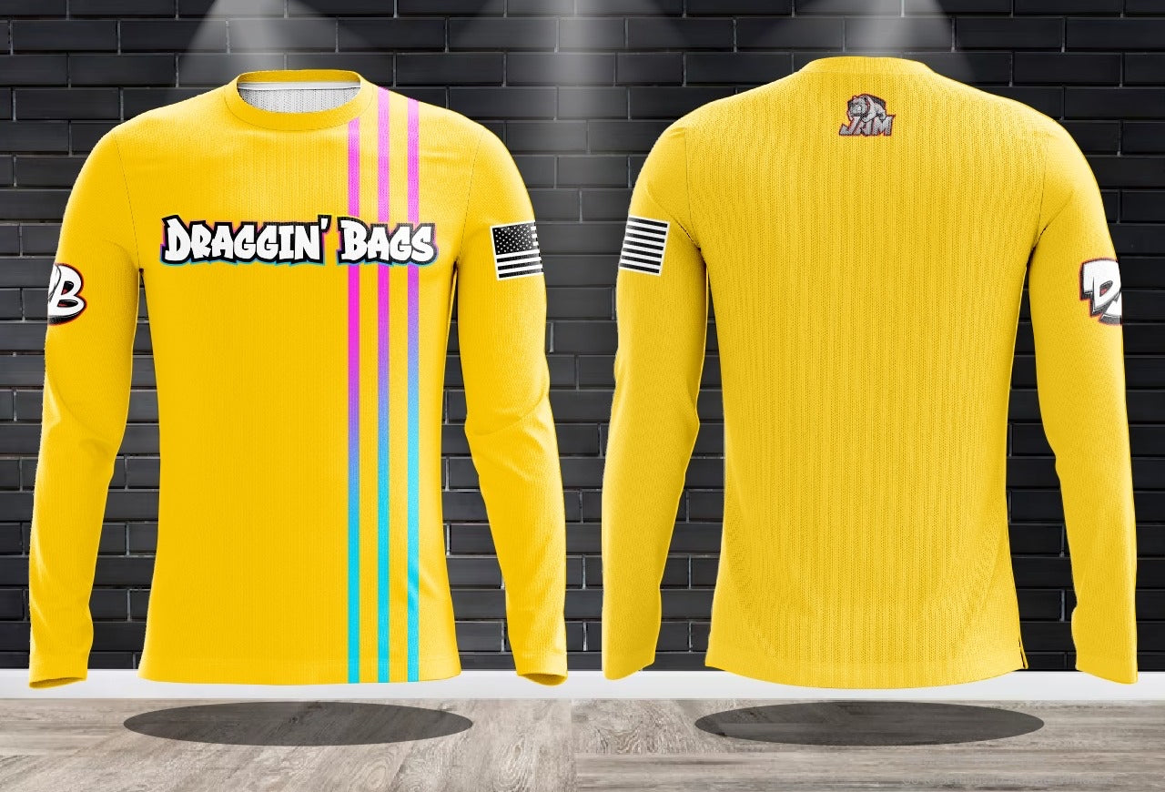 (NEW)Draggin Bags 2024 Clean Edition Long Sleeve Jersey - Yellow
