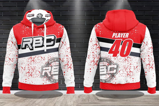 (NEW)Rebel Bag Co. Splatter Performance Hooded Sweatshirt - Red/White