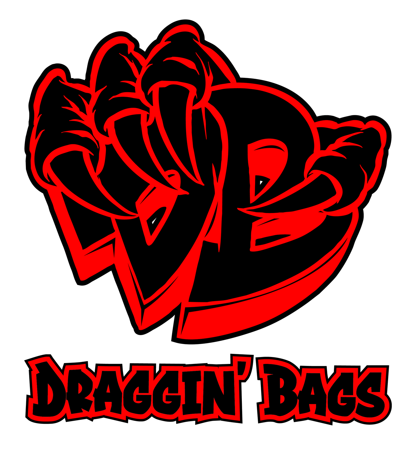 (NEW)Draggin Bags Draggin Claw Long Sleeve Jersey - Black Base w/Red Black Claw