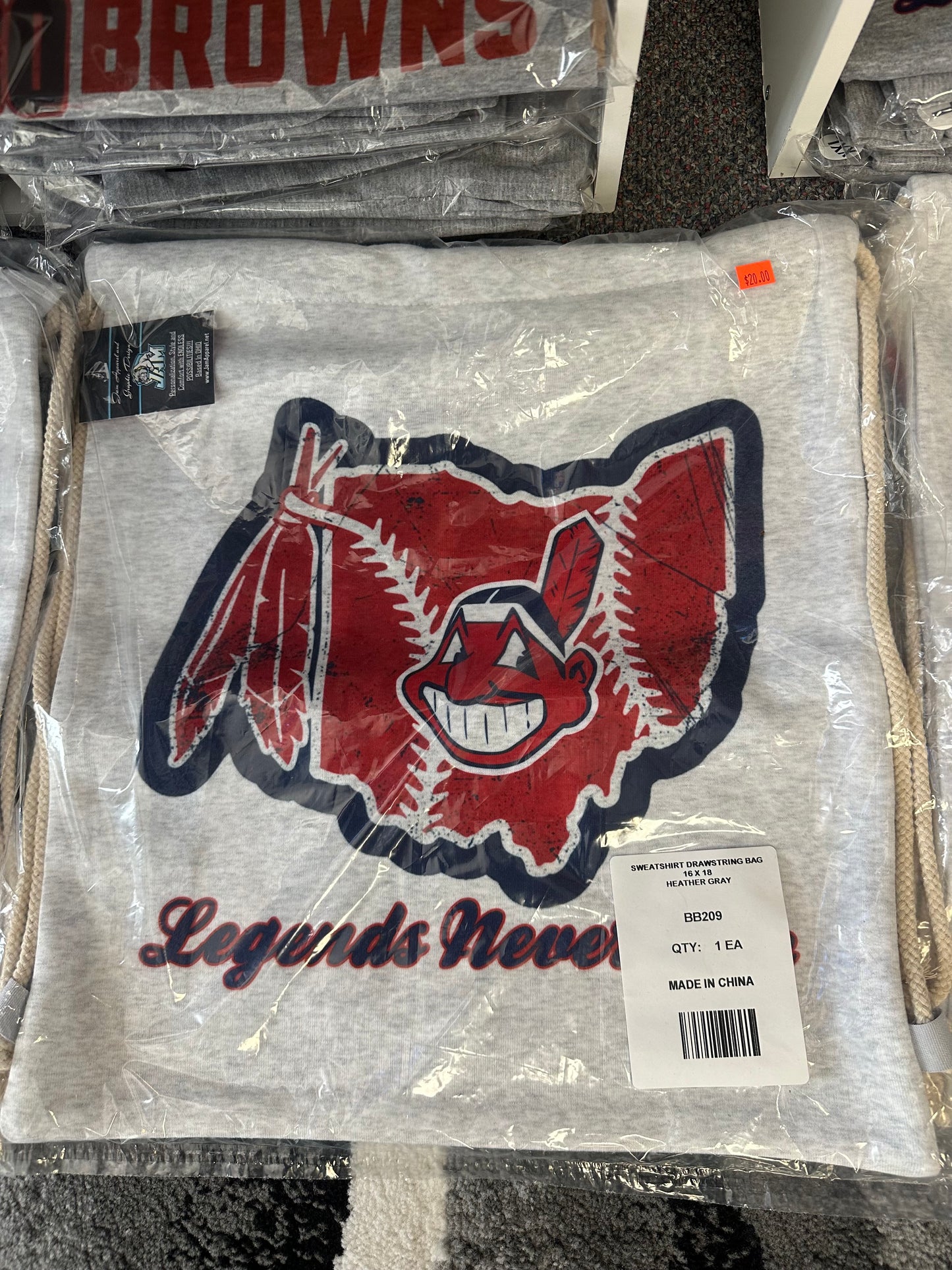 (NEW)Chief Wahoo Designed Sweatshirt Drawstring Bags