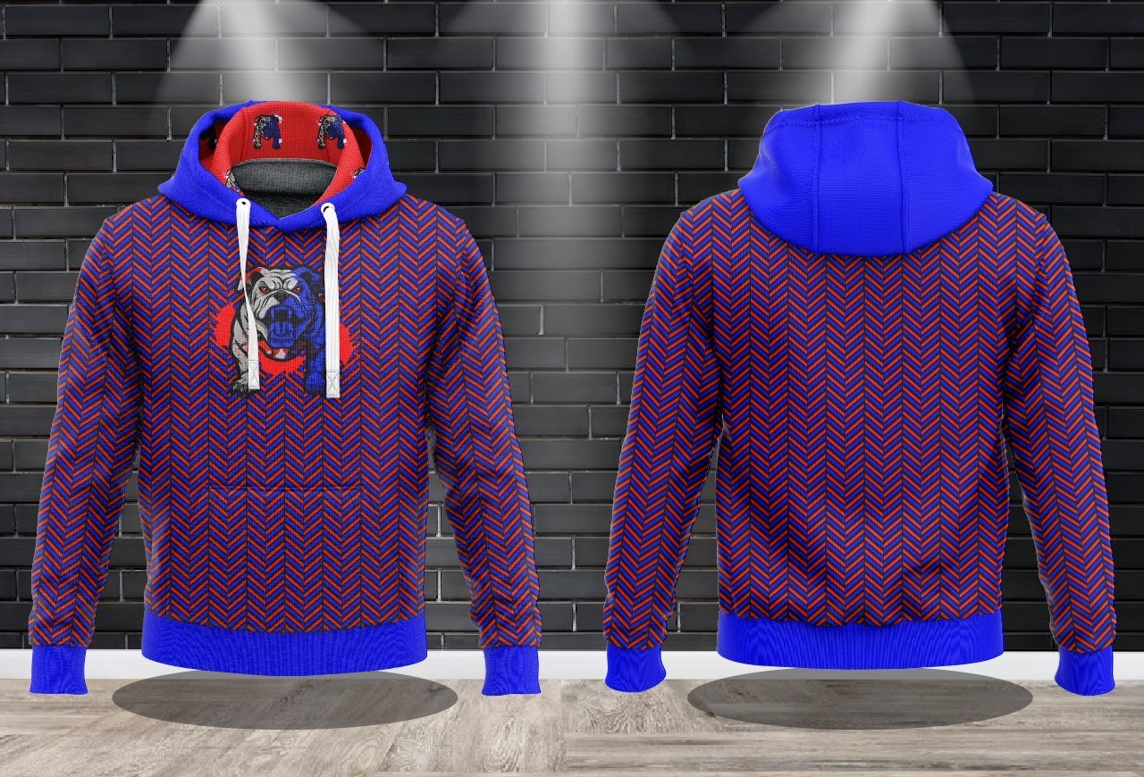 (NEW)JAM Macho Man Herringbone - Red/Blue Performance Hooded Sweatshirt