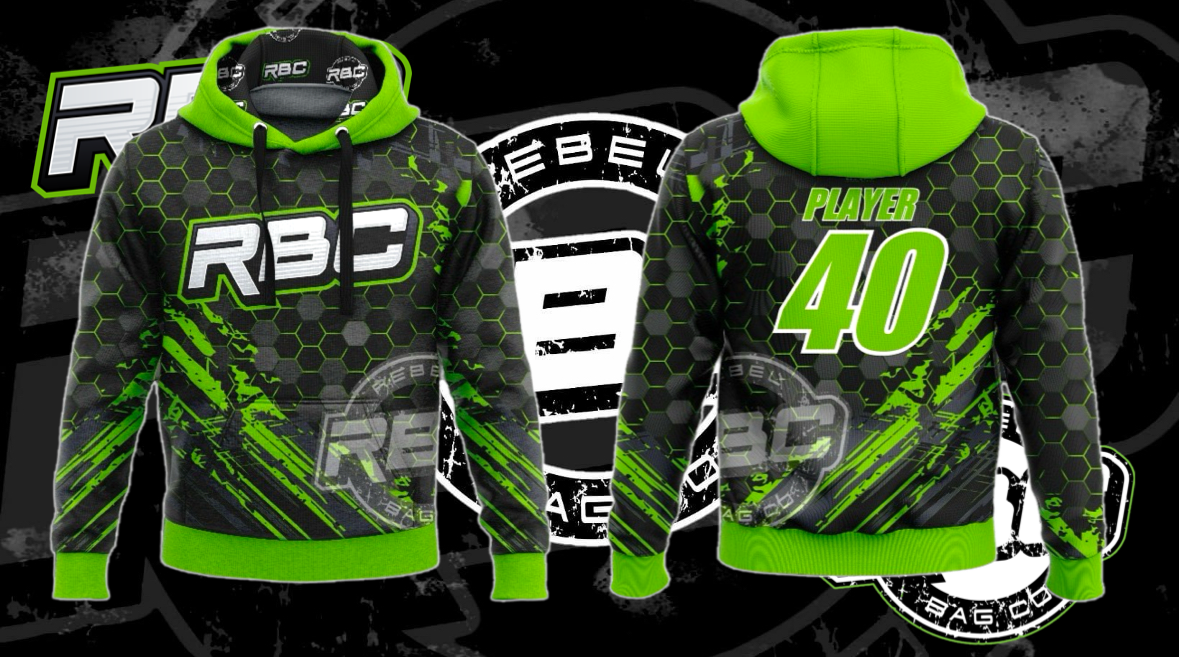 (NEW)Rebel Bag Co. Honeycomb Hooded Performance Sweatshirt - Green/Black