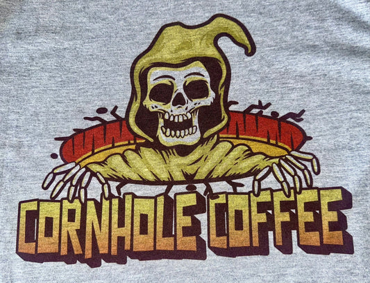 (NEW)Original Gangster Cornhole Coffee Soft Tee - Grey