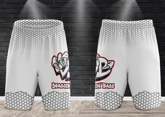 Draggin Bags Draggin Claw Performance Shorts - White w/Red/White Claw