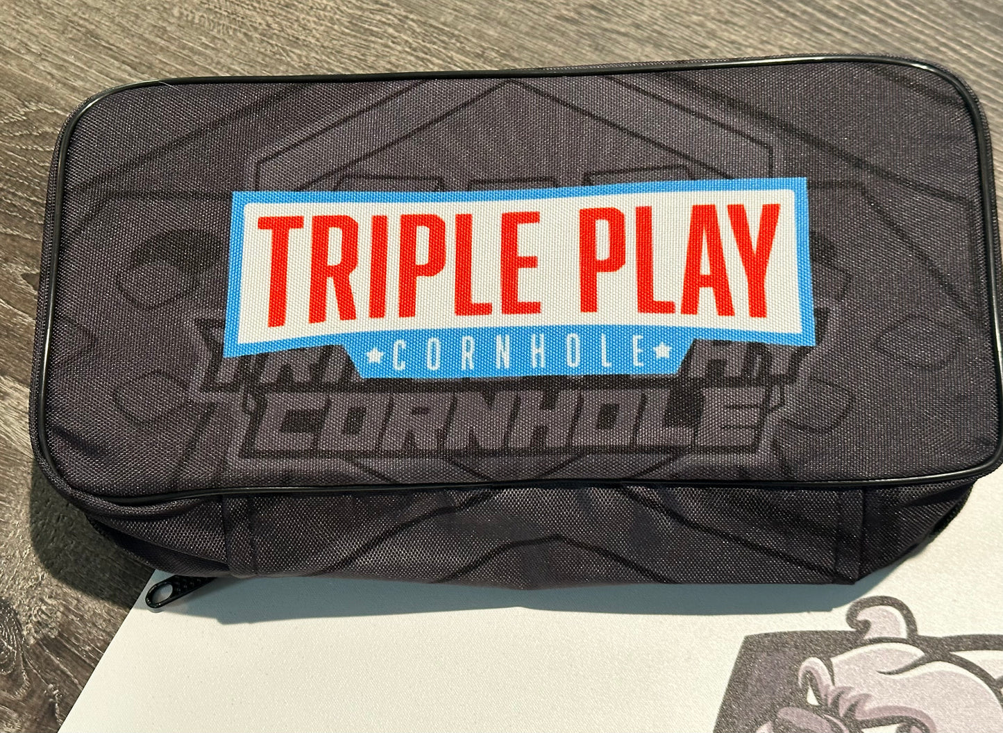 Triple Play Cornhole Collaboration Logo’s Design Cornhole Pouches - Printed Sides w/Velcro Patch Side