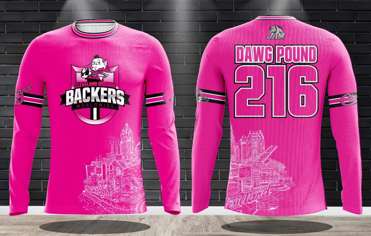 (NEW)Browns Backers Worldwide DrFit Performance Jersey - Pink