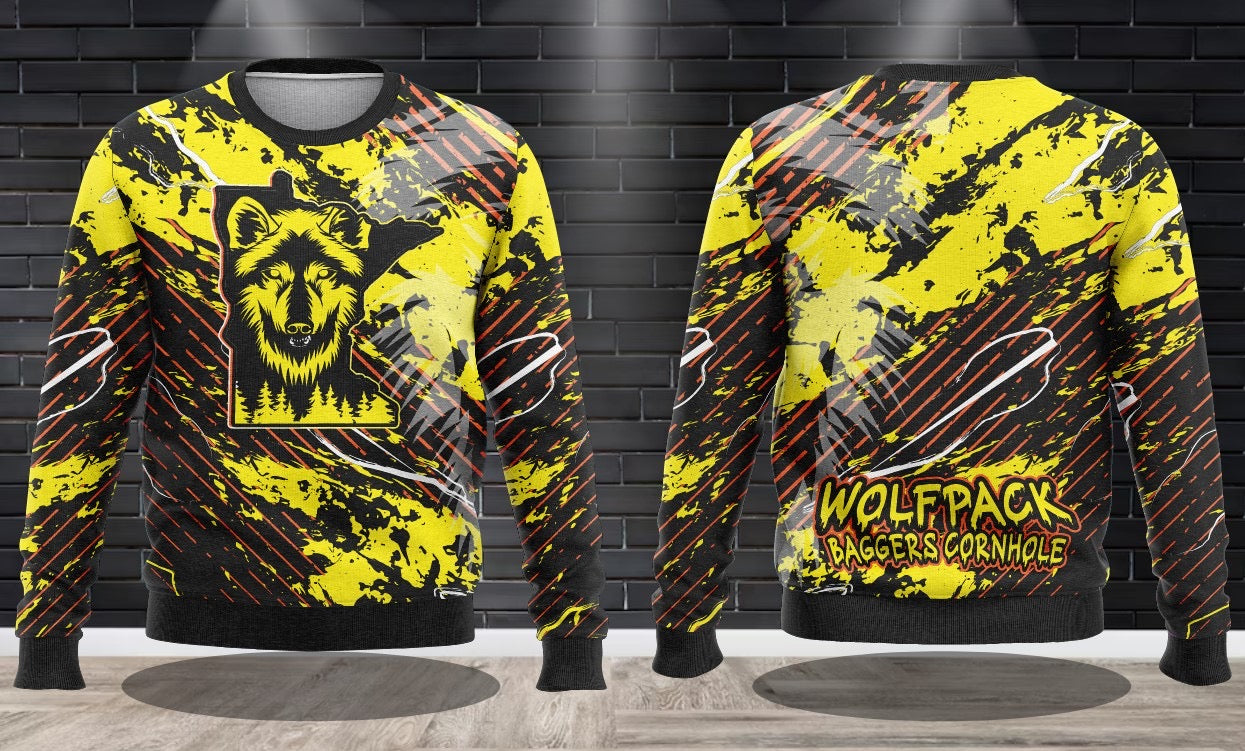 (NEW)2025 Wolfpack Baggers Performance Sweatshirt - Orange/Yellow