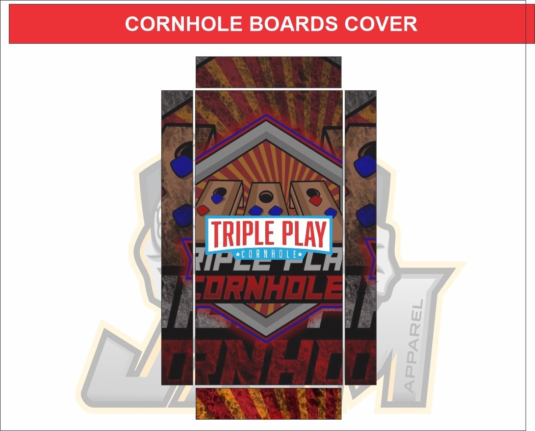 (NEW)Triple Play Cornhole Collaboration Logo’s Design - Weatherproof Protective Board Covers