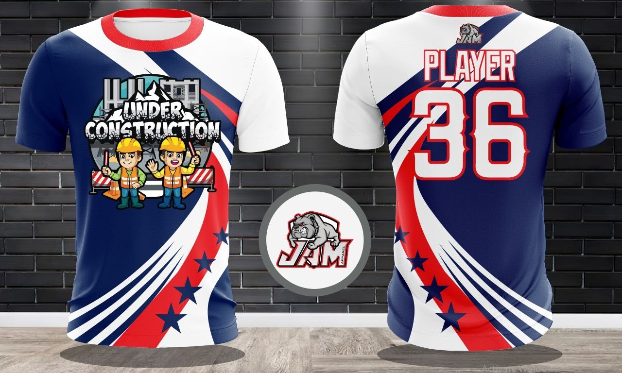 (NEW)Under Construction 4th of July Jersey - Blue Base