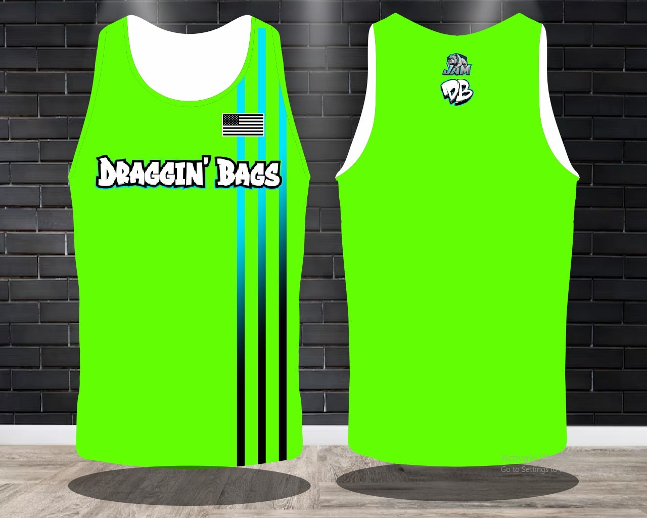 Draggin Bags 2024 Clean - Ladies Racerback Tank or Unisex Tank - Green