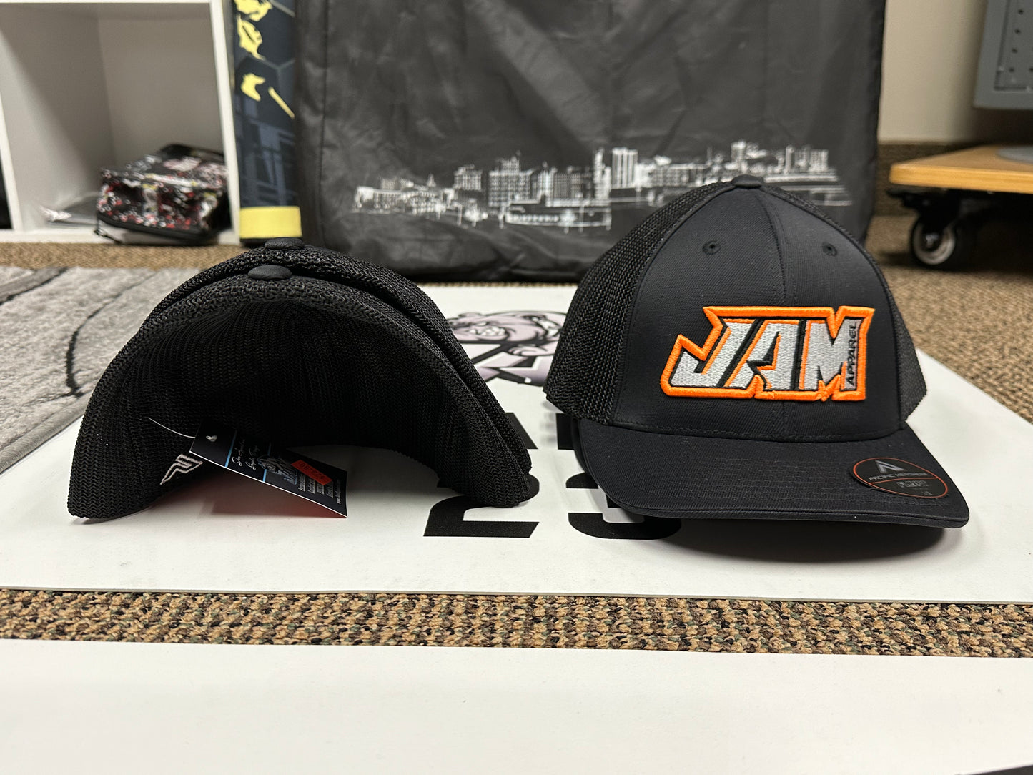 (NEW)JAM FlexFit 3D Embroidered Hats - Orange