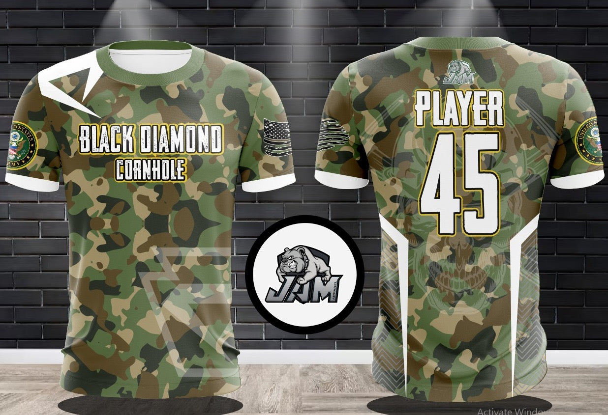 (NEW)Black Diamond Cornhole Army Service Jersey