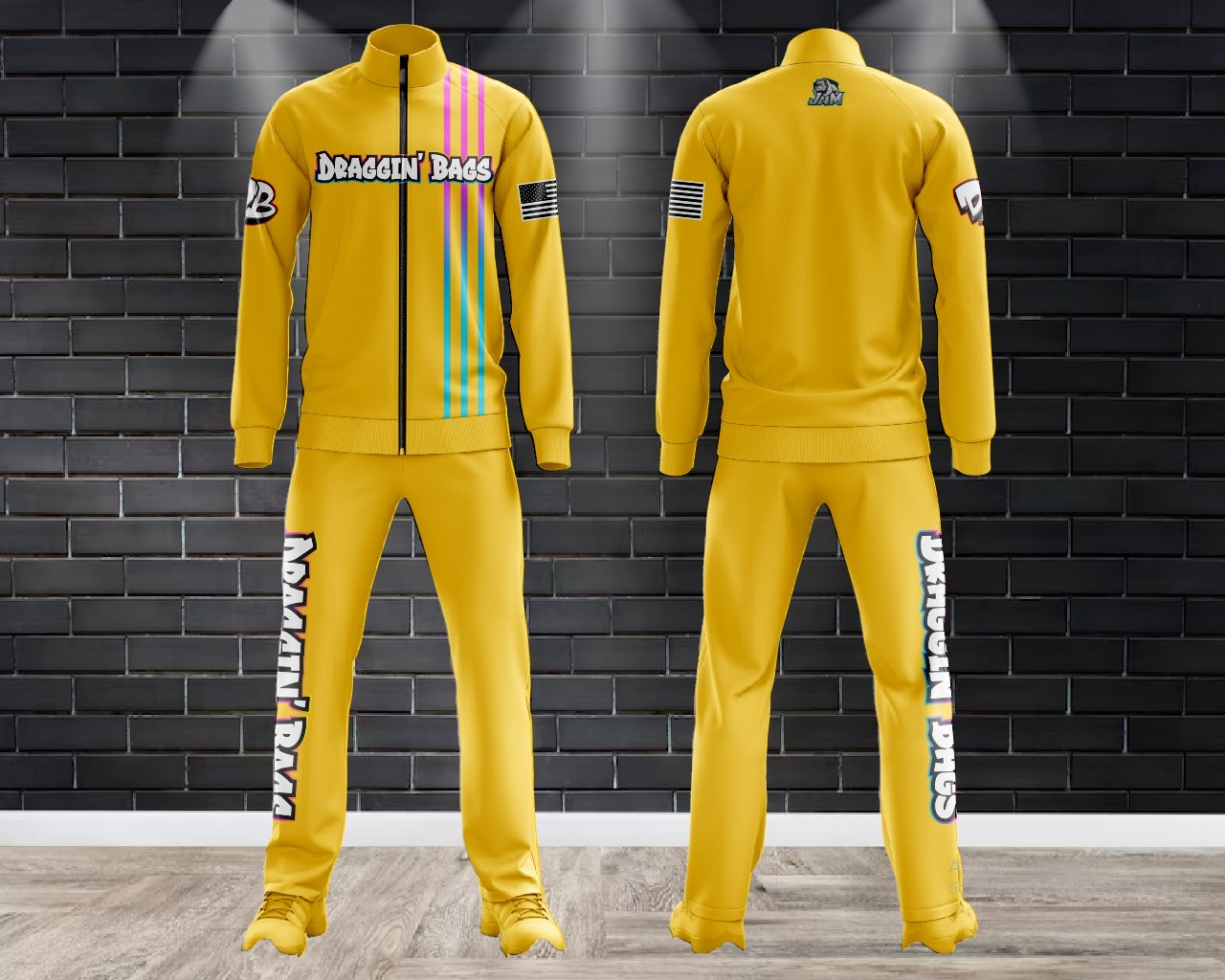 (NEW)Draggin Bags 2024 Clean Edition Tracksuit Pants - Yellow