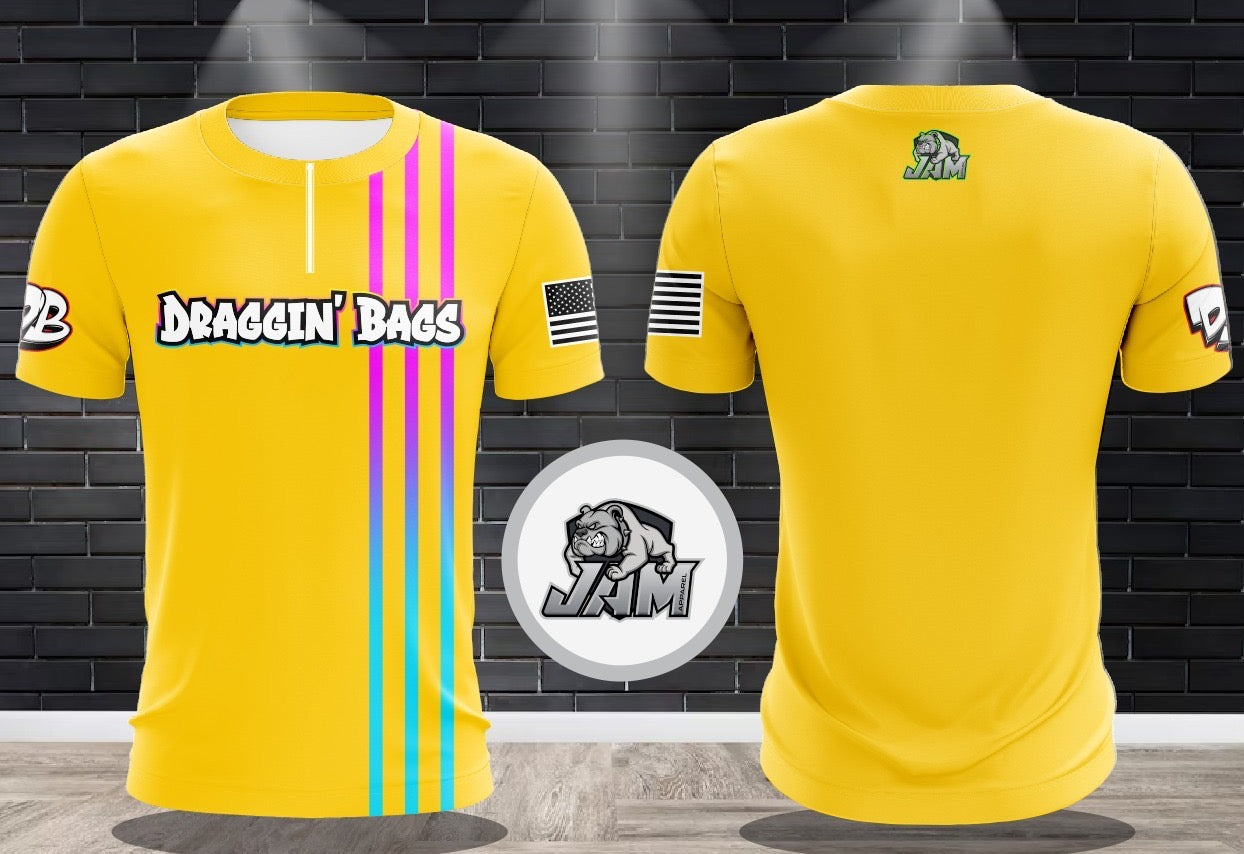 (NEW)Draggin Bags Clean Design 1/4 Jersey - Yellow