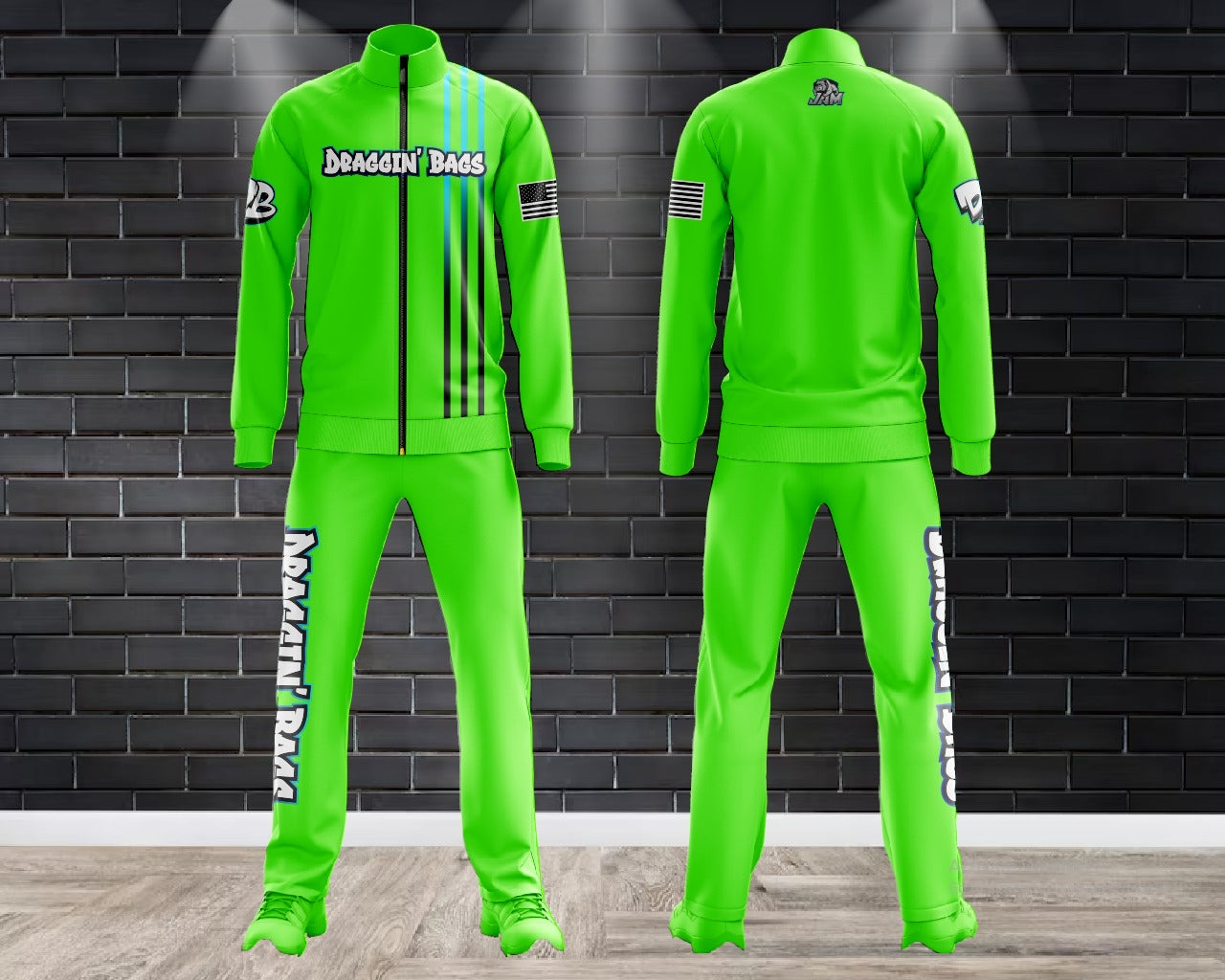 (NEW)Draggin Bags 2024 Clean Edition Tracksuit Jacket - Lime Base