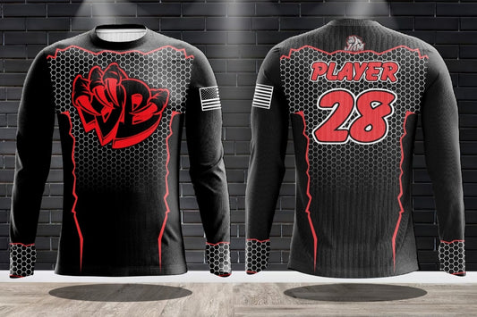 Draggin Bags Draggin Claw Long Sleeve Jersey - Black Base w/Red Black Claw