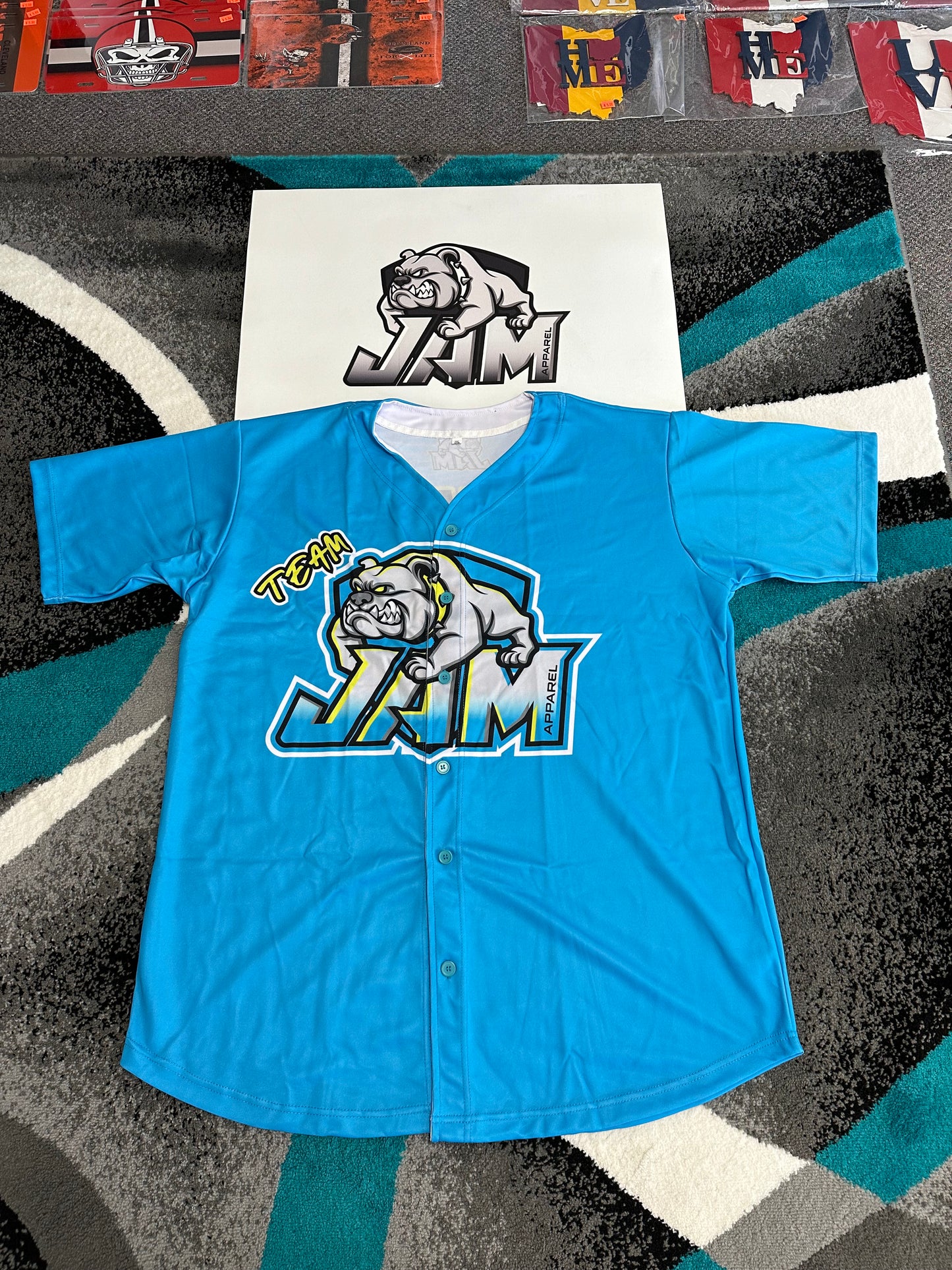 (NEW)October/November 2024 - Team JAM Full Button Down Baseball Jersey