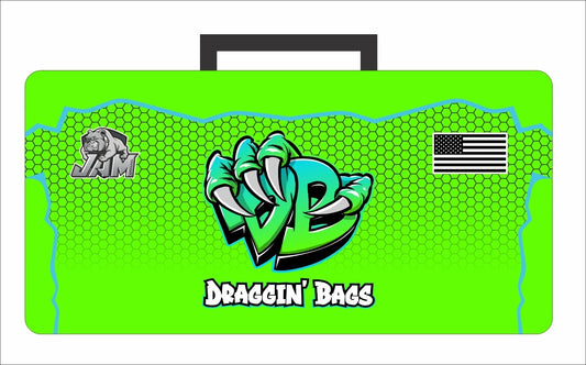 (NEW)Draggin Bags Claw Cornhole Bag Pouch - Green Base w/Green Blue Claw