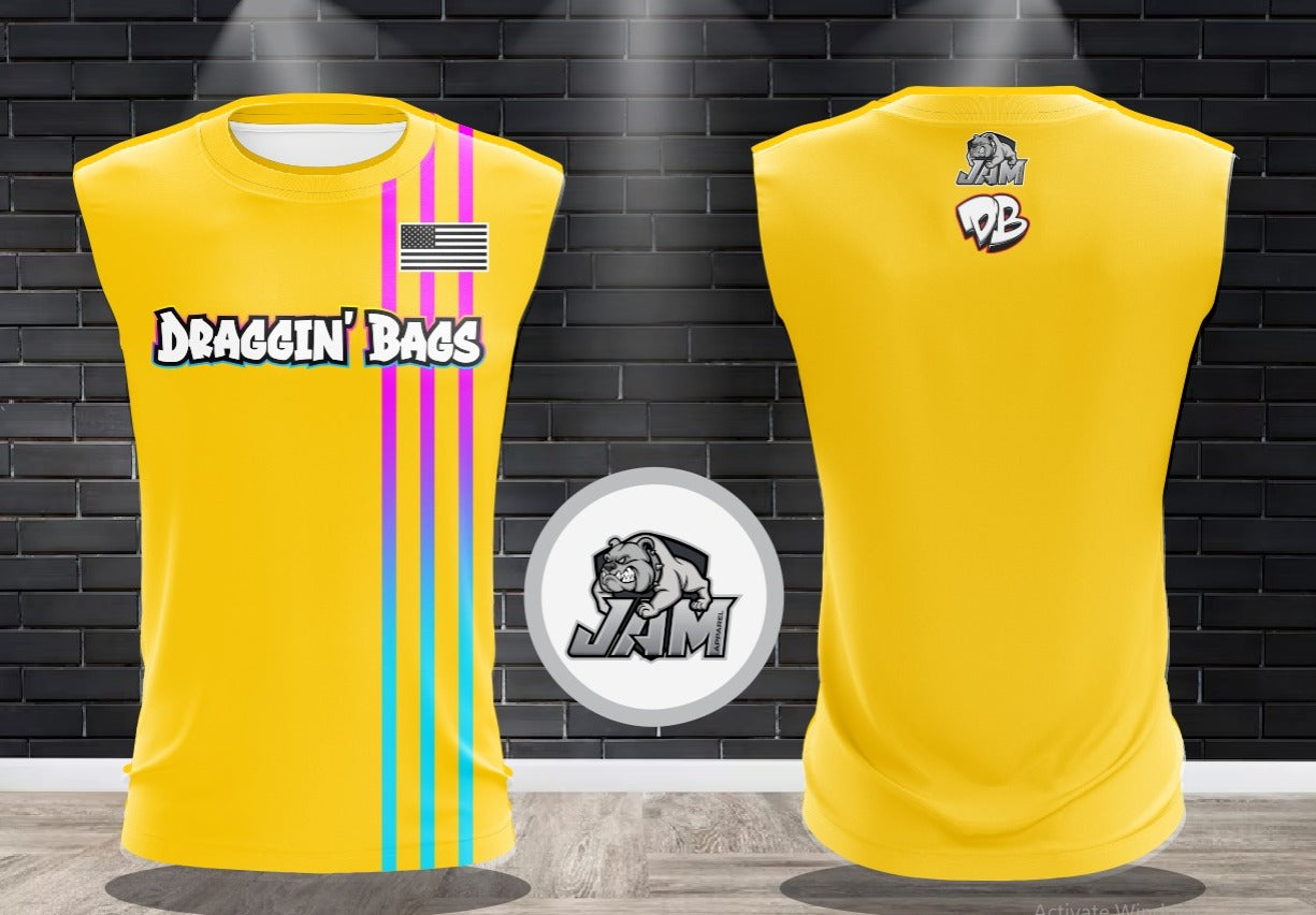 Draggin Bags 2024 Clean - Ladies Racerback Tank or Unisex Tank Top - Yellow