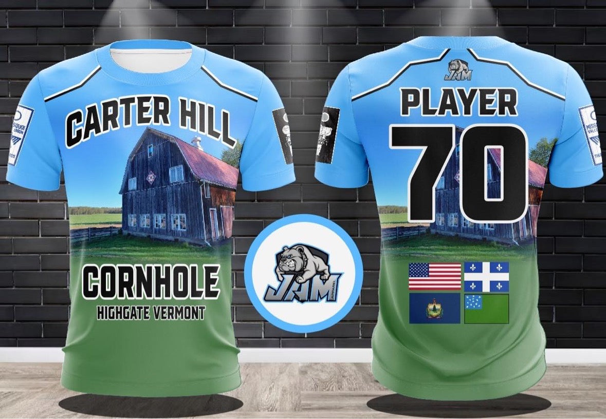 (NEW)Carter Hill Cornhole Custom League Jersey