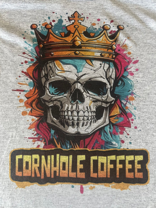 (NEW)King’s Court Cornhole Coffee Soft Tee - Grey