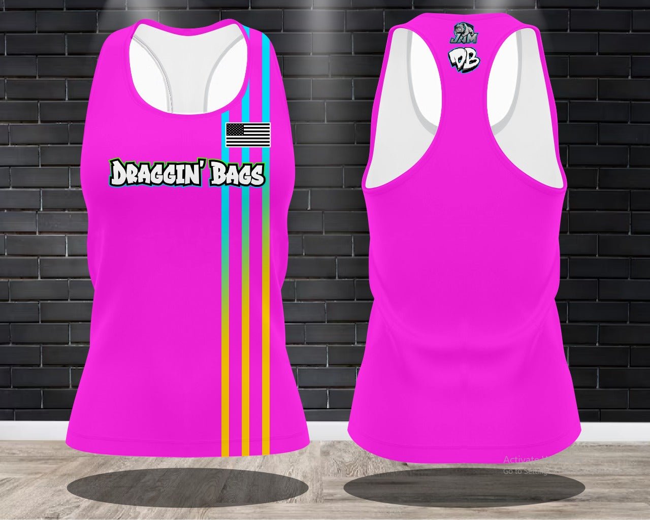 (NEW)Draggin Bags 2024 Clean - Ladies Racerback Tank or Unisex Tank Top - Pink