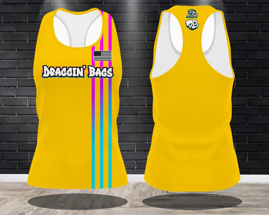 Draggin Bags 2024 Clean - Ladies Racerback Tank or Unisex Tank Top - Yellow