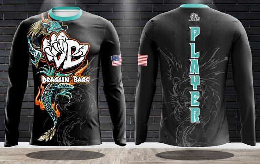 (NEW)Draggin Bags Double Dragon Performance Long Sleeve Jersey(s) - NEW LOGO