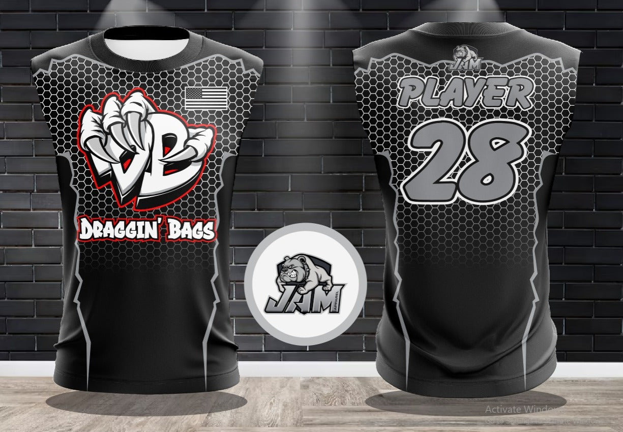 Draggin Bags Draggin Claw - Black Base Red/White Claw Jersey or Cutoff