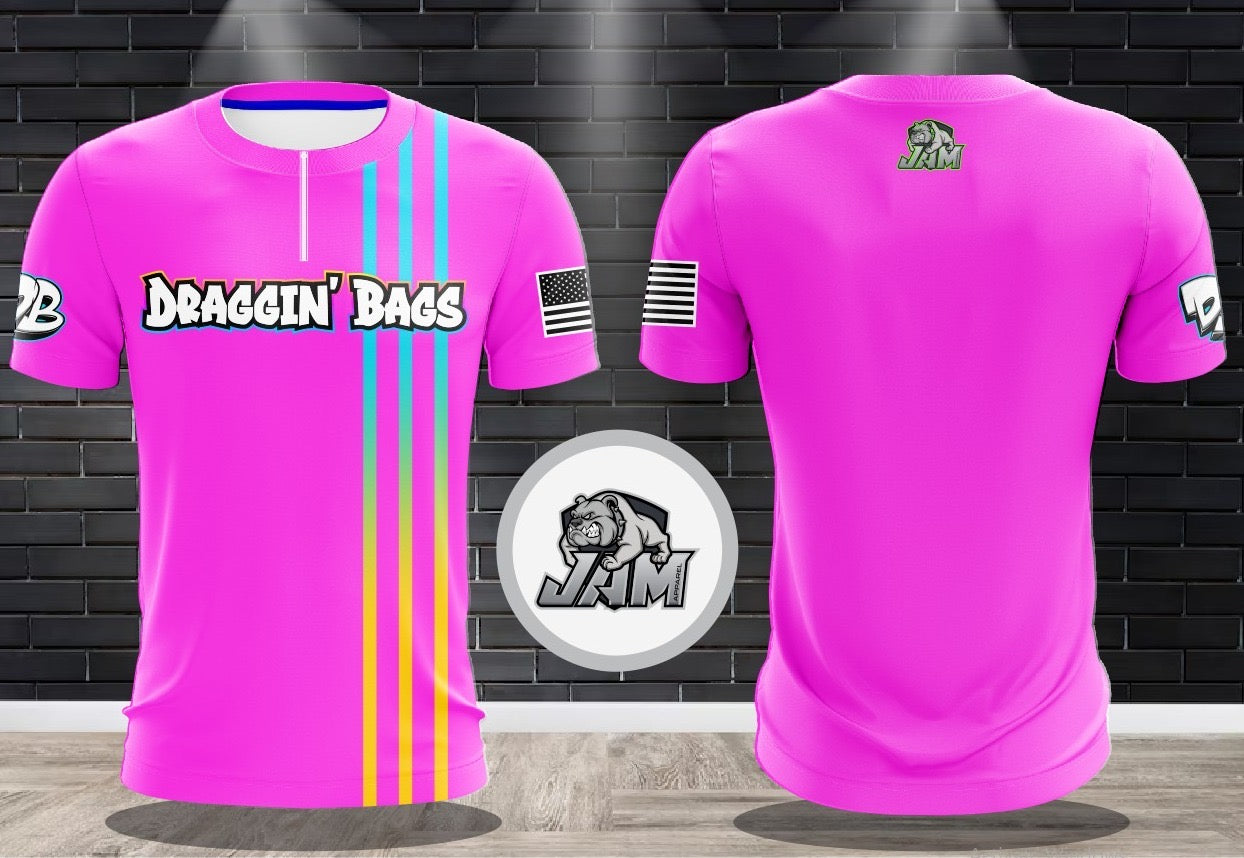 (NEW)Draggin Bags Clean 1/4 Zip Jersey - Pink