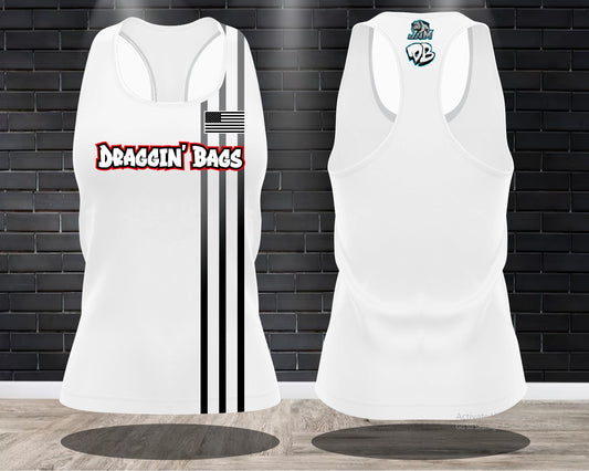 Draggin Bags 2024 Clean - Ladies Racerback Tank or Unisex Tank Top - White