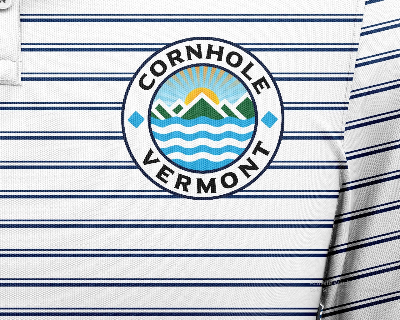 (NEW)Cornhole Vermont Dri-Fit Performance Polo Shirt