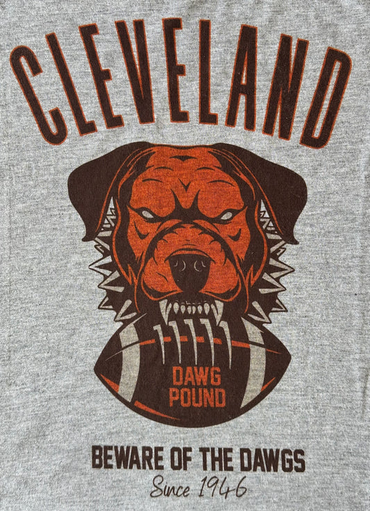 (NEW)Cleveland Dawg Pound Soft Tee - Grey